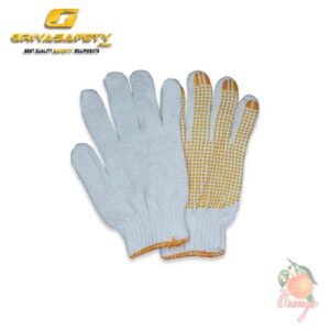 Sarung Tangan Orange Benang Dotting Putih Sarung Tangan Orange Benang Dotting Putih