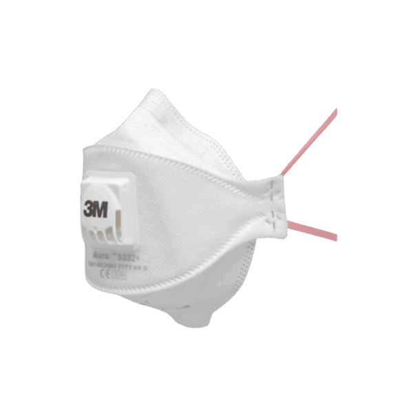 3M™ Aura™ Disposable Respirator 9332+, FFP3P3, Valved, 10 eaBox, 12 BoxesCase