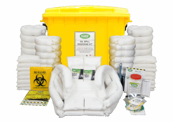 660 Oil 1 SABER OIL SPILL RESPONSE KIT - WHEELIE BIN 660 LITER - SO660-SK-WB Spill Kits